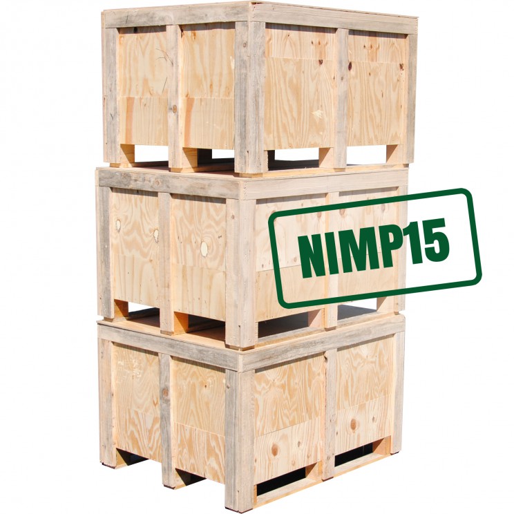 Lot 3 Caisses en Bois Hautes traitées NIMP 15